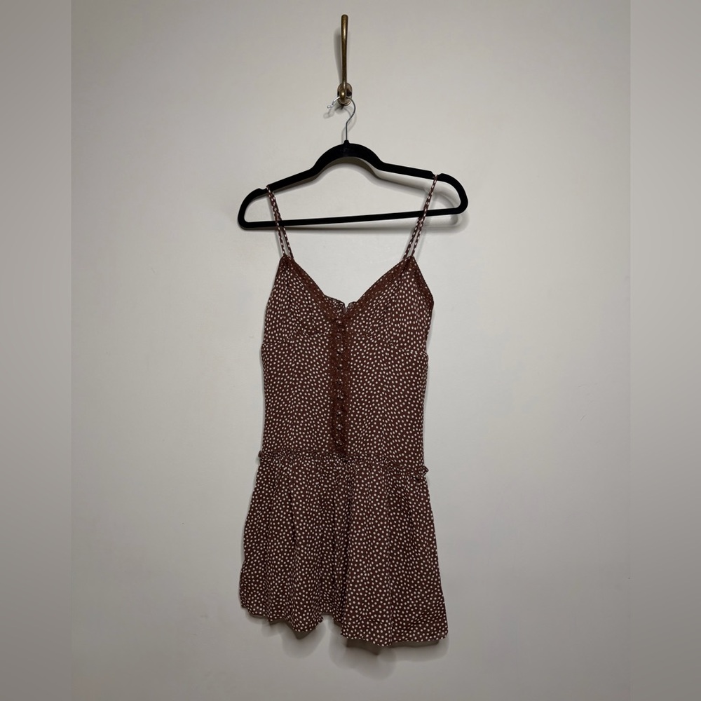 Reformation Citrus Polka Dot Lace Trim Drop Waist Sundress - Picture 5 of 8